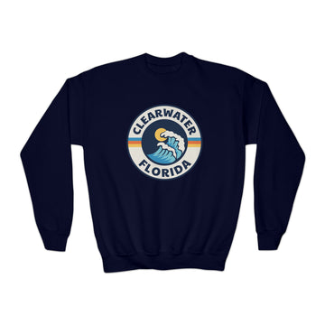 Buy navy Clearwater, Florida Youth Sweatshirt - Unisex Kid's Clearwater Crewneck Sweatshirt