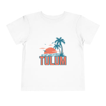 Tulum, Mexico Toddler T-Shirt - Retro Palm Tree Toddler Tulum Shirt - 0