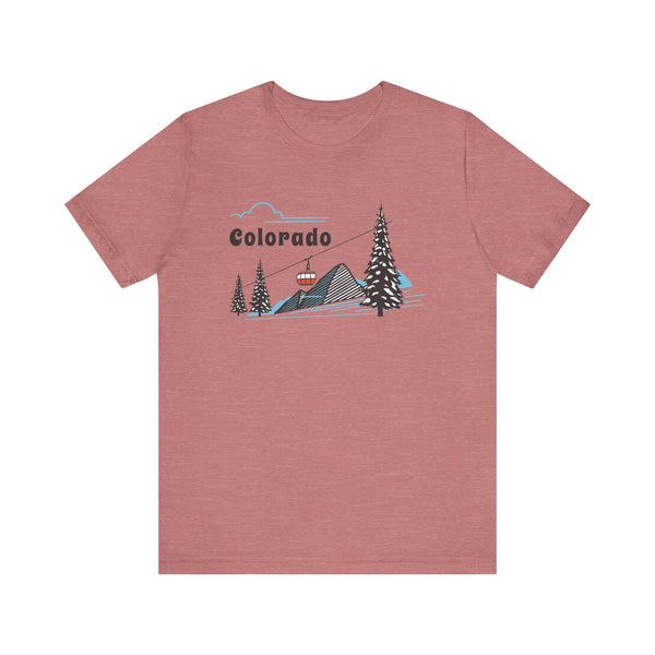 Colorado T-Shirt Retro - Adult Unisex Ski Mountain Gondola Colorado T Shirt