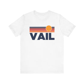 Vail, Colorado T-Shirt Retro Sun Ombre Unisex Tee, Vintage Colorado Tee, Mountain Sun Vail Tee, Colorado Souvenir Shirt