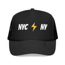 New York City, New York Retro Trucker Hat - Lightning Foam Cap-1