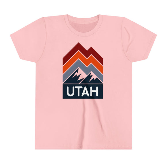 Utah Youth Shirt - Retro Mountain Utah Kid's T-Shirt