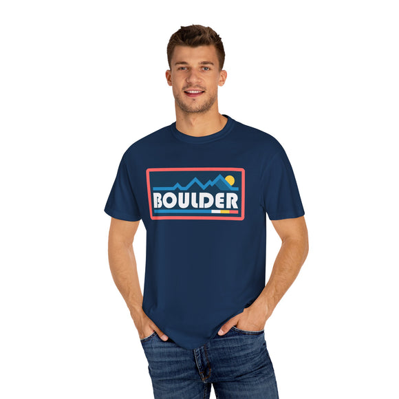 Boulder, Colorado Graphic Tee, Comfort Colors Retro Mountain Unisex Boulder T shirt