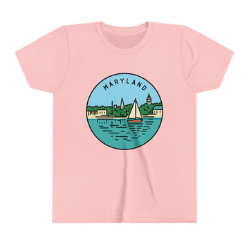 Buy pink Maryland Youth T-Shirt - Unisex Kids Maryland Shirt