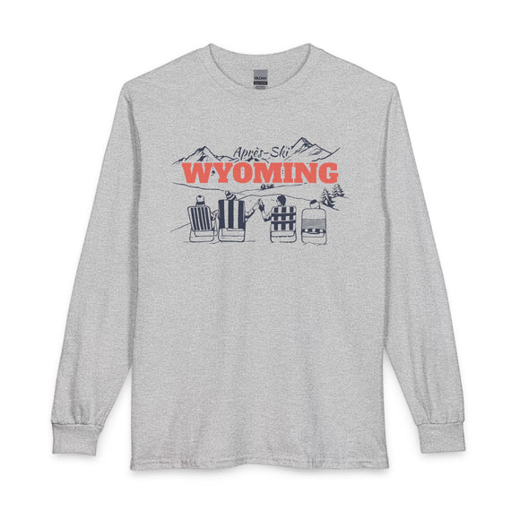 Wyoming Après-ski Long Sleeve Shirt - Mountain Retro Skiing