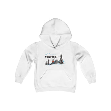 Retro Colorado Youth Hoodie - Mountain Colorado Kids Sweatshirt, Cute Colorado Children's Pullover, Vintage Youth Heavy Blend Hoody, Child's - 0