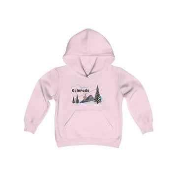 Buy light-pink Retro Colorado Youth Hoodie - Mountain Colorado Kids Sweatshirt, Cute Colorado Children's Pullover, Vintage Youth Heavy Blend Hoody, Child's