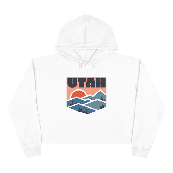 Women's Utah Crop Hoodie - Premium Mountain Crop Utah Sweatshirt