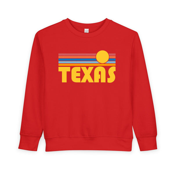 Texas Toddler Sweatshirt - Retro Sun Texas Toddler Crewneck Sweatshirt