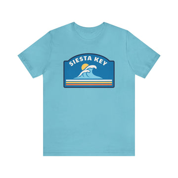 Buy turquoise Siesta Key, Florida T-Shirt - Unisex Siesta Key Shirt - Wave Badge