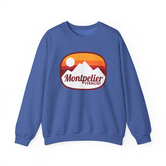Montpelier, Vermont Sweatshirt - Unisex Retro Ombre Crewneck Montpelier Sweatshirt