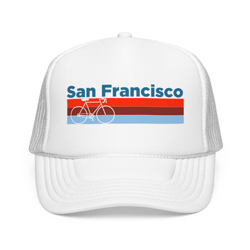 Buy white San Francisco, California Trucker Hat - Foam San Francisco Bike Cap