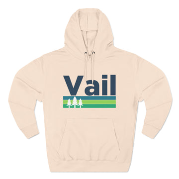 Buy pale-pink Premium Vail, Colorado Hoodie - Retro Unisex Vail Sweatshirt - Stripe Wordmark