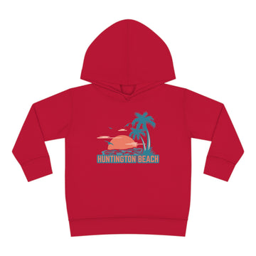 Buy vintage-red Huntington Beach, California Toddler Hoodie - Unisex Huntington Beach Toddler Sweatshirt