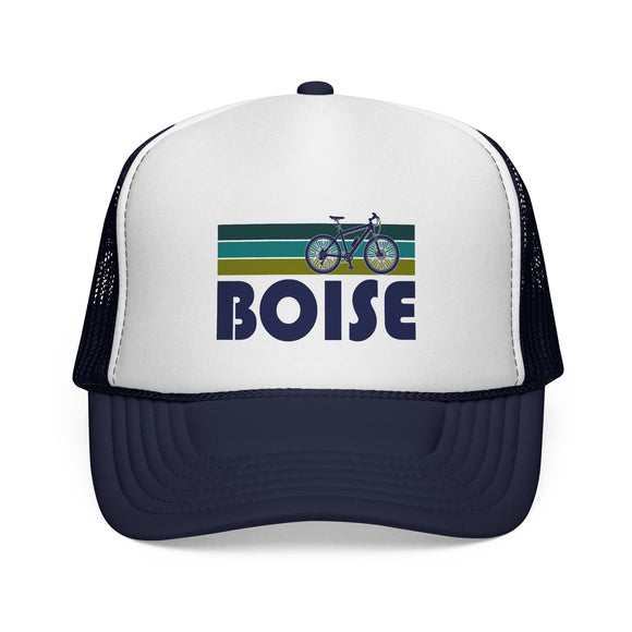 Boise, Idaho Retro Bike Trucker Hat - Vintage Style Boise Cap