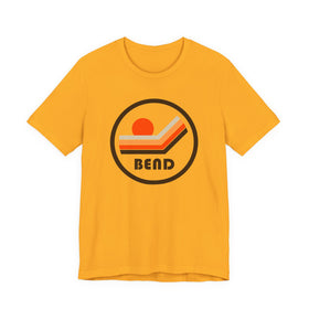 Buy gold Bend, Oregon T-Shirt - Sunset Mountain Graphic Tee