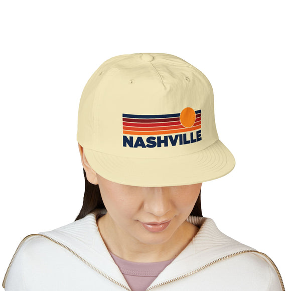 Nashville, Tennessee retro sunset Surf Cap | vintage striped sun state hat