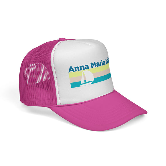 Anna Maria Island, Florida Retro Sailboat Trucker Hat