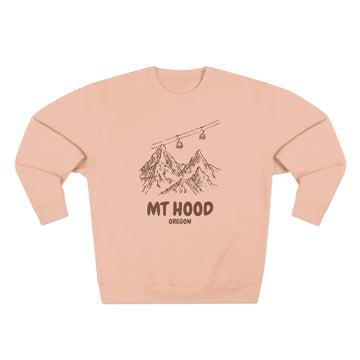 Buy pale-pink Premium Mt Hood, Oregon Gondola Ski Mountain Sweatshirt
