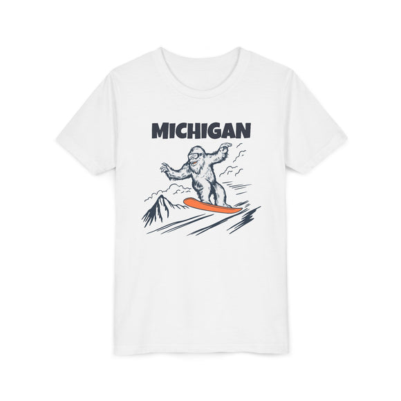 Michigan Yeti Snowboard Youth Tee - Kids Skiing Shirt