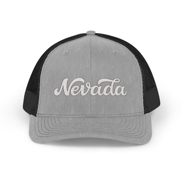 Buy heather-grey-black Nevada Snapback Trucker Cap - Embroidered Nevada Hat