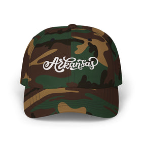 Buy green-camo Arkansas Dad Hat - Embroidered Arkansas Classic Dad Cap
