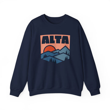 Buy navy Alta, Utah Sweatshirt Retro Mountains, Alta Unisex Graphic Crewneck