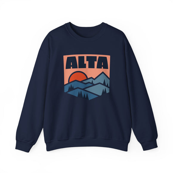 Alta, Utah Sweatshirt Retro Mountains, Alta Unisex Graphic Crewneck