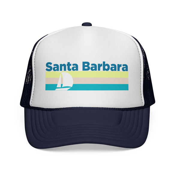 Santa Barbara, California Retro Sailboat Trucker Hat
