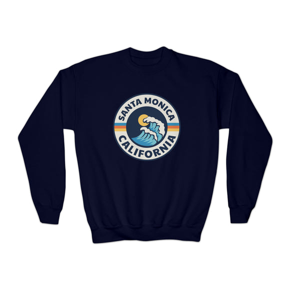Santa Monica, California Youth Sweatshirt - Unisex Kid's Santa Monica Crewneck Sweatshirt