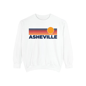 Asheville, North Carolina Sunset Stripes Sweatshirt | Comfort Colors - 100% Cotton - 0