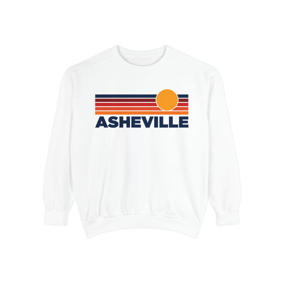 Asheville, North Carolina Sunset Stripes Sweatshirt | Comfort Colors - 100% Cotton