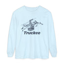 Truckee, California Long Sleeve T-Shirt Retro Mountain, Unisex Truckee Unisex Garment-dyed Long Sleeve T-Shirt-4