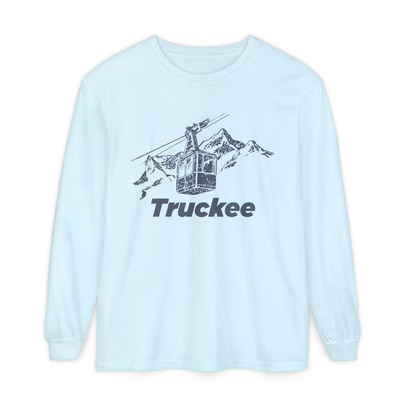 Truckee, California Long Sleeve T-Shirt Retro Mountain, Unisex Truckee Unisex Garment-dyed Long Sleeve T-Shirt