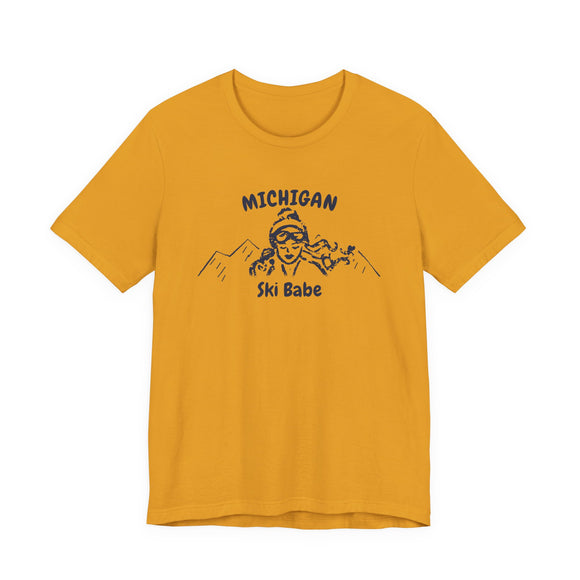 Michigan Ski Babe T‑Shirt - Retro Skiing Graphic Tee