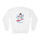 Vermont Youth Crewneck Sweatshirt - Ski Snowman Unisex Kid's Vermont Sweatshirt-1