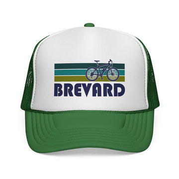 Brevard, North Carolina Retro Bike Trucker Hat - Vintage Style Brevard Cap - 0
