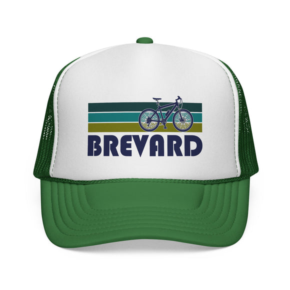 Brevard, North Carolina Retro Bike Trucker Hat - Vintage Style Brevard Cap