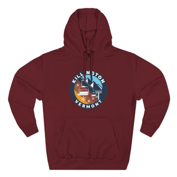 Buy burgundy Premium Killington, Vermont Ski Lift Hoodie