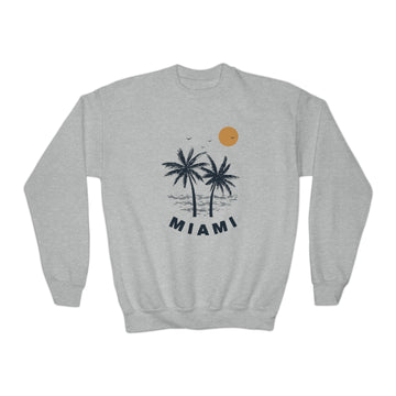 Miami, Florida Youth Sweatshirt - Unisex Kid's Miami Crewneck Sweatshirt - 0