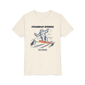 Steamboat Springs, Colorado Yeti Snowboard Youth Tee - Kids Skiing Shirt