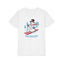 Colorado Youth Skiing Snowman Tee - Kids T Shirt-6