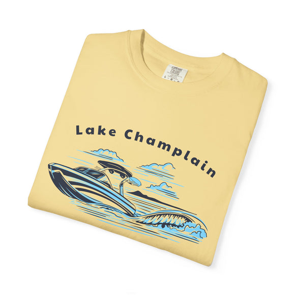 Lake Champlain T Shirt, Comfort Colors Cotton 100% Cotton Wakeboard Boat Tee