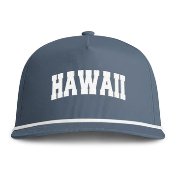 Hawaii Embroidered Rope Hat - Vintage Sunwashed Rope Cap, Comfort Colors