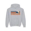 Oregon Youth Hoodie - Retro Mountain Oregon Youth Sweatshirt-3