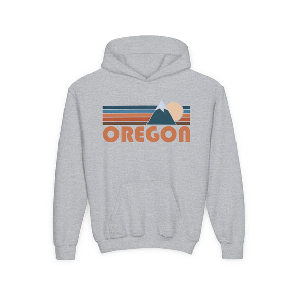Oregon Youth Hoodie - Retro Mountain Oregon Youth Sweatshirt