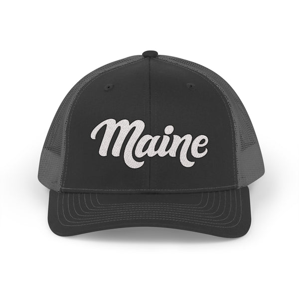 Maine Snapback Trucker Cap - Embroidered Maine Hat