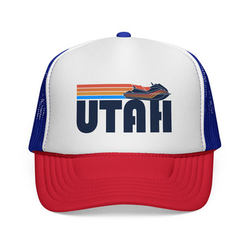 Utah Retro PWC Boating Trucker Hat - Vintage Style Utah Cap