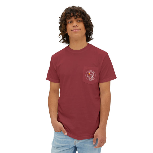 California Pocket T-Shirt, Garment-Dyed Shirt, Mountain Graphic Tee, Comfort Colors