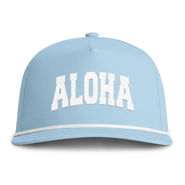 Buy chambray Aloha Embroidered Rope Hat - Vintage Sunwashed Rope Cap, Comfort Colors